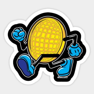 Waffle Mascot strutting by Sticker